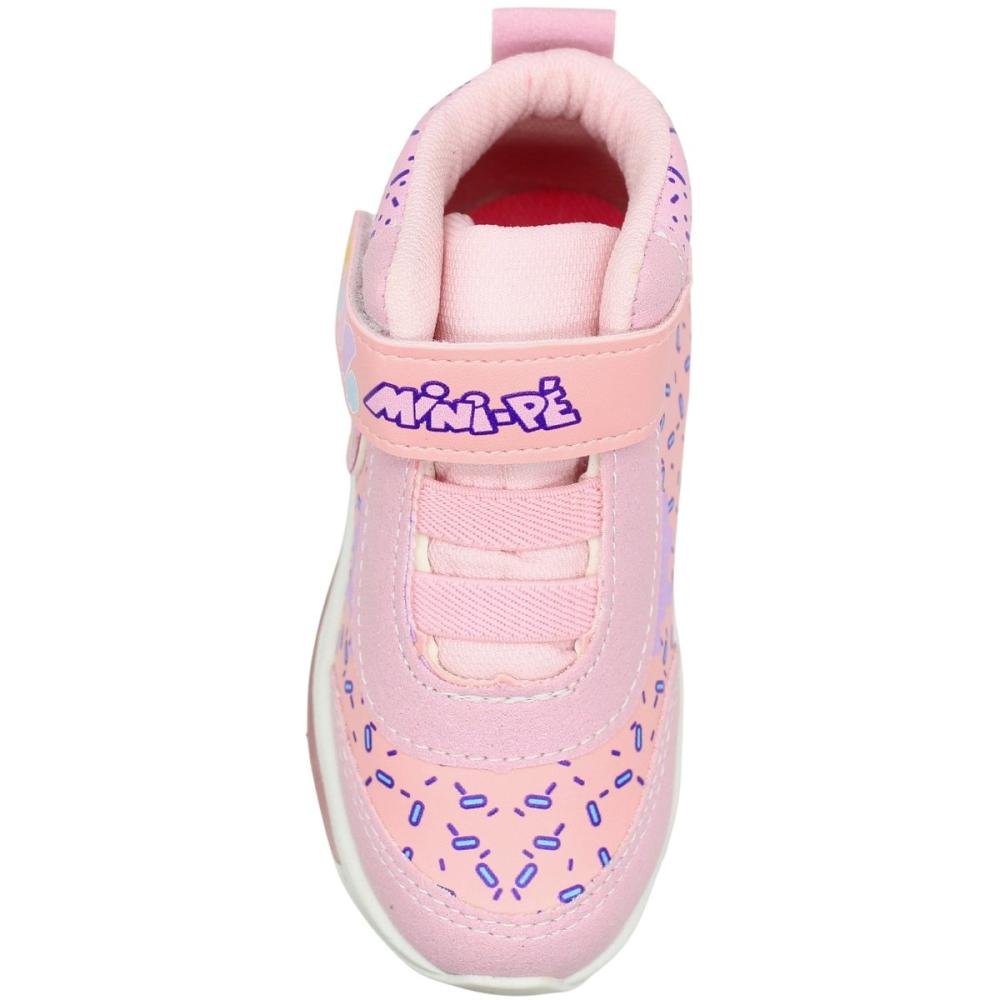 Tênis Esportivo Juvênil Mini-Pé Led Menina Rosa 3