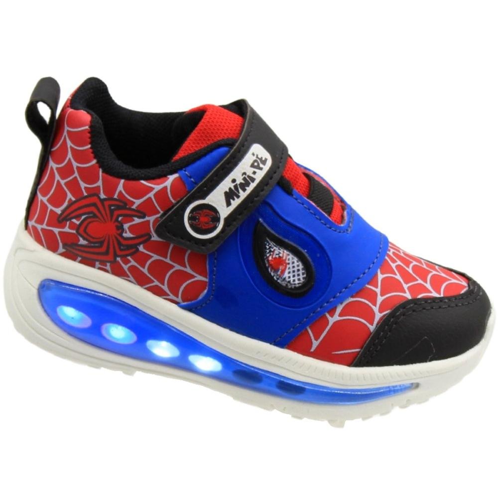 Tênis Esportivo Juvenil Mini Pé Led Menino Azul 3