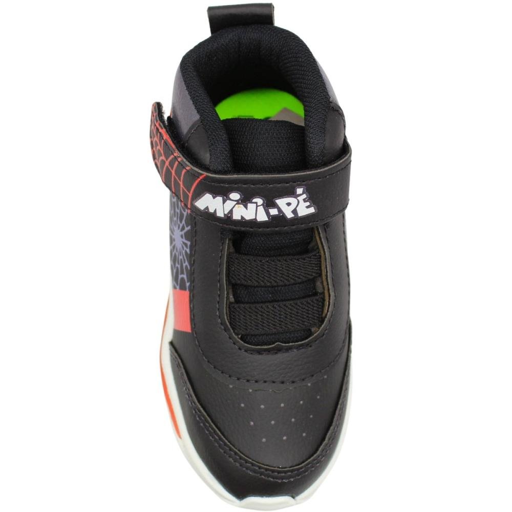 Tênis Esportivo Juvênil Mini-Pé Led Menino Preto 4