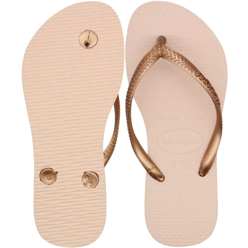 Chinelo de Dedo Juvenil Havaianas Kids Slim Menina Dourado 3