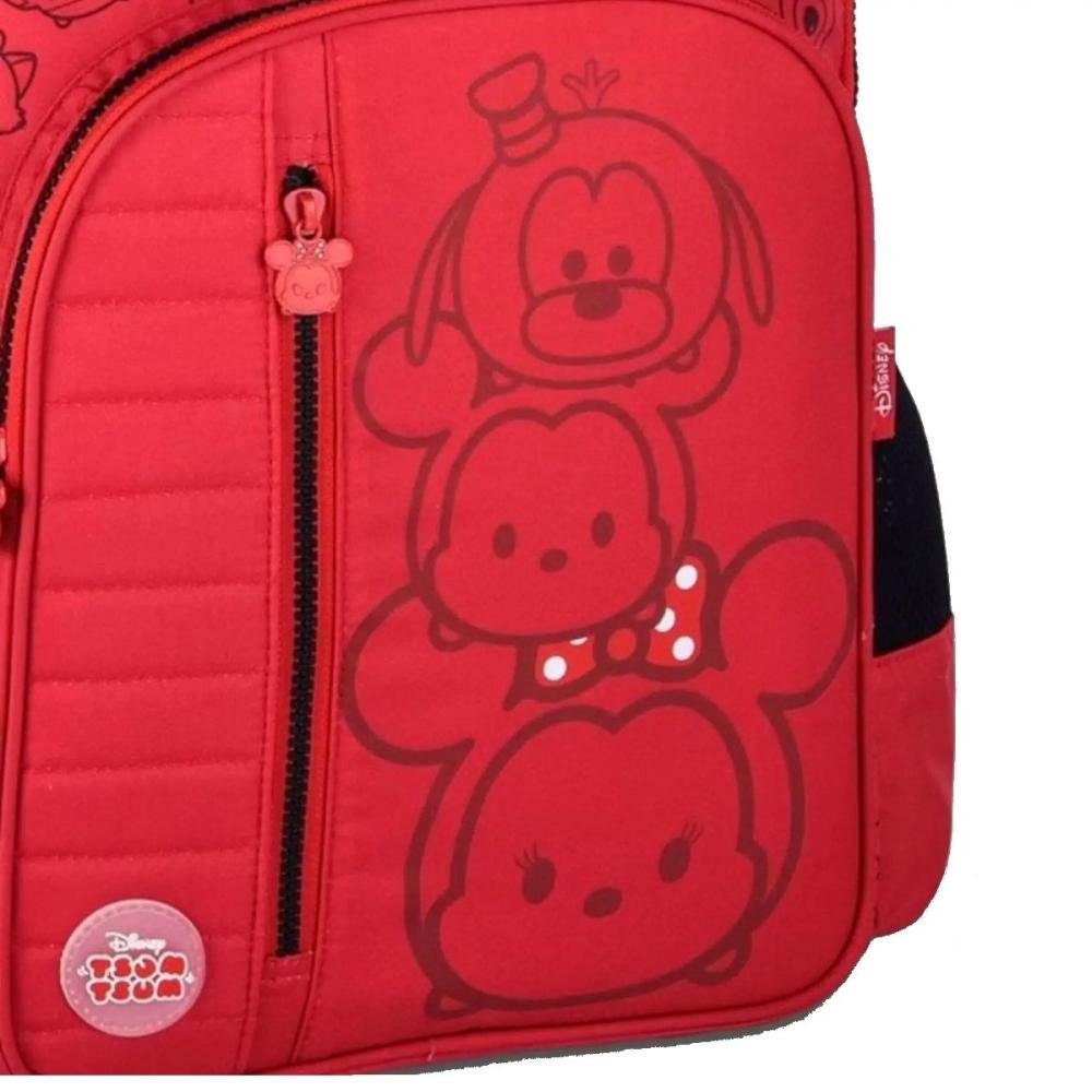 Mochila De Costas Escolar Clio Tsum Tsum Multi Bolsos Menina Vermelho 3