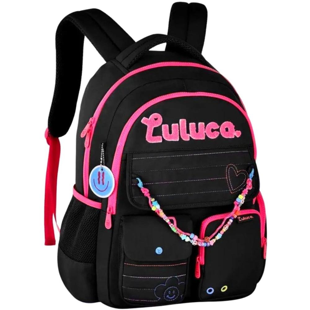 Mochila De Costas Escolar Clio Luluca Compartimentos Múltiplos Feminino
