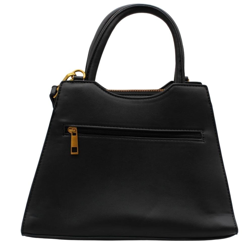 Bolsa de Mão Transversal Alice Palucci Texturizada Elegante Feminina Preto 3