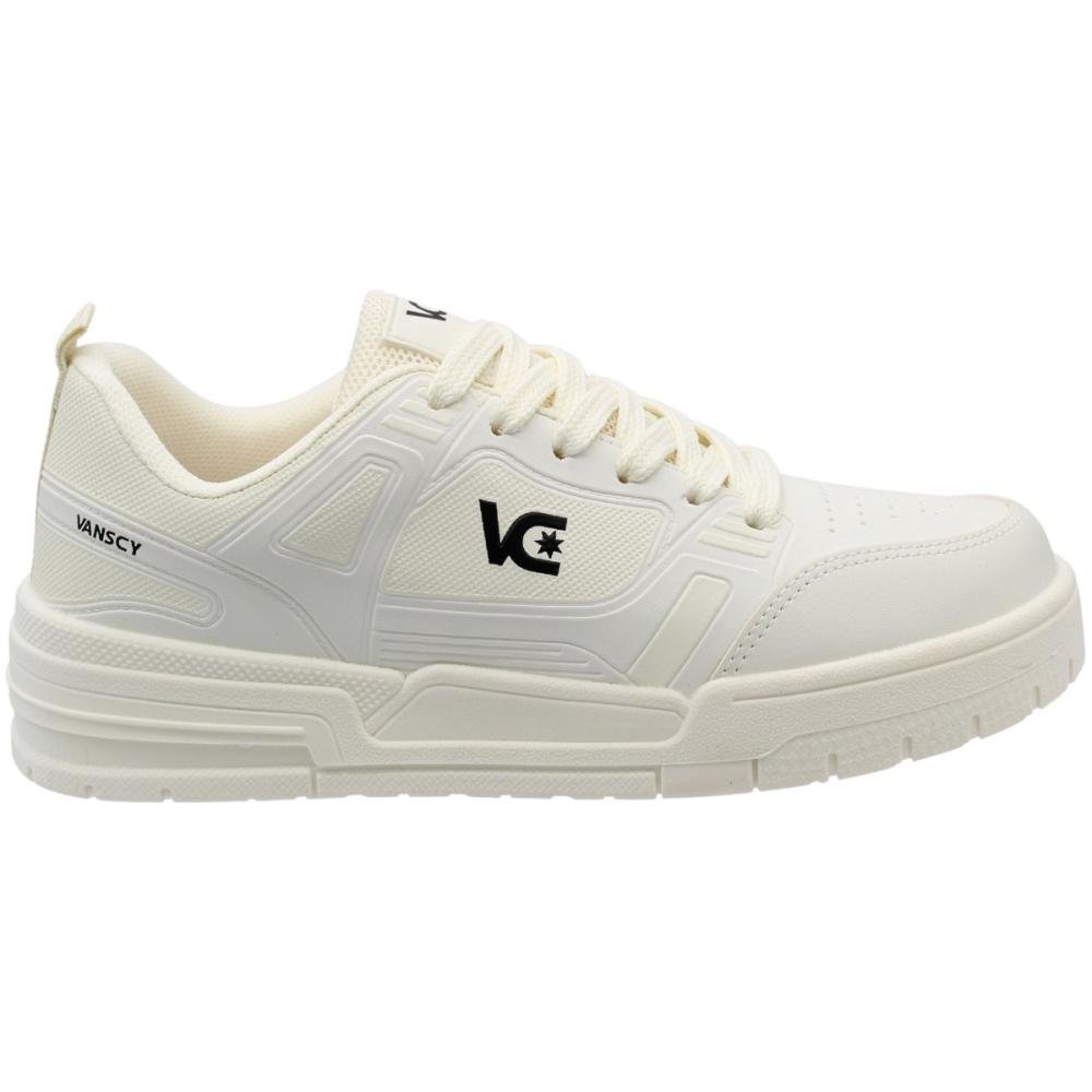 Tênis Casual Vanscy Sintético Recortes Masculino Branco 5