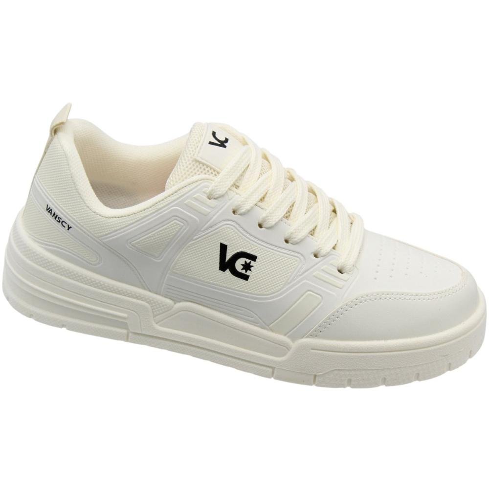 Tênis Casual Vanscy Sintético Recortes Masculino Branco 2