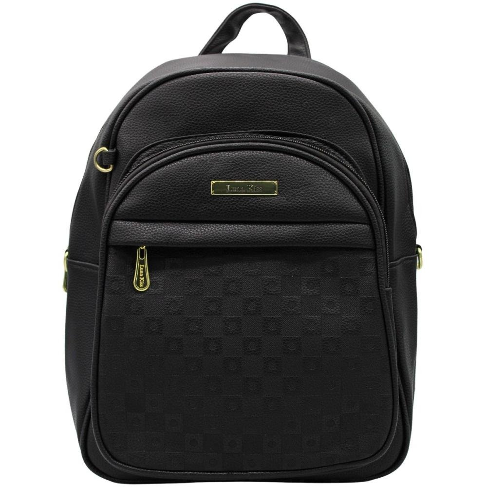 Mochila Casual Victtoria Voice Múltiplos Bolsos Texturizada Feminina Preto 2