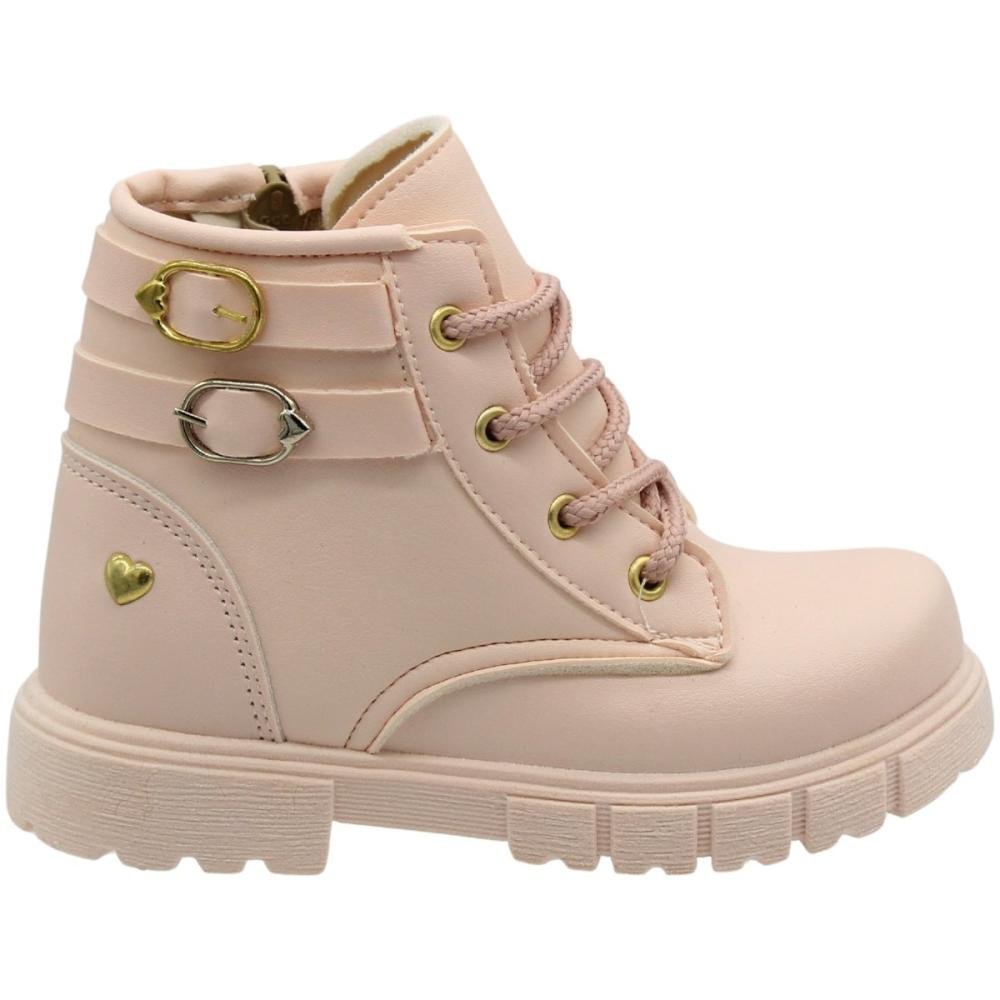 Bota Coturno Infantil Grugui Baby Menina Rosa 5