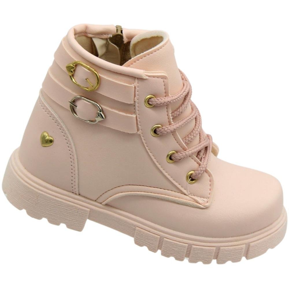 Bota Coturno Infantil Grugui Baby Menina Rosa 2