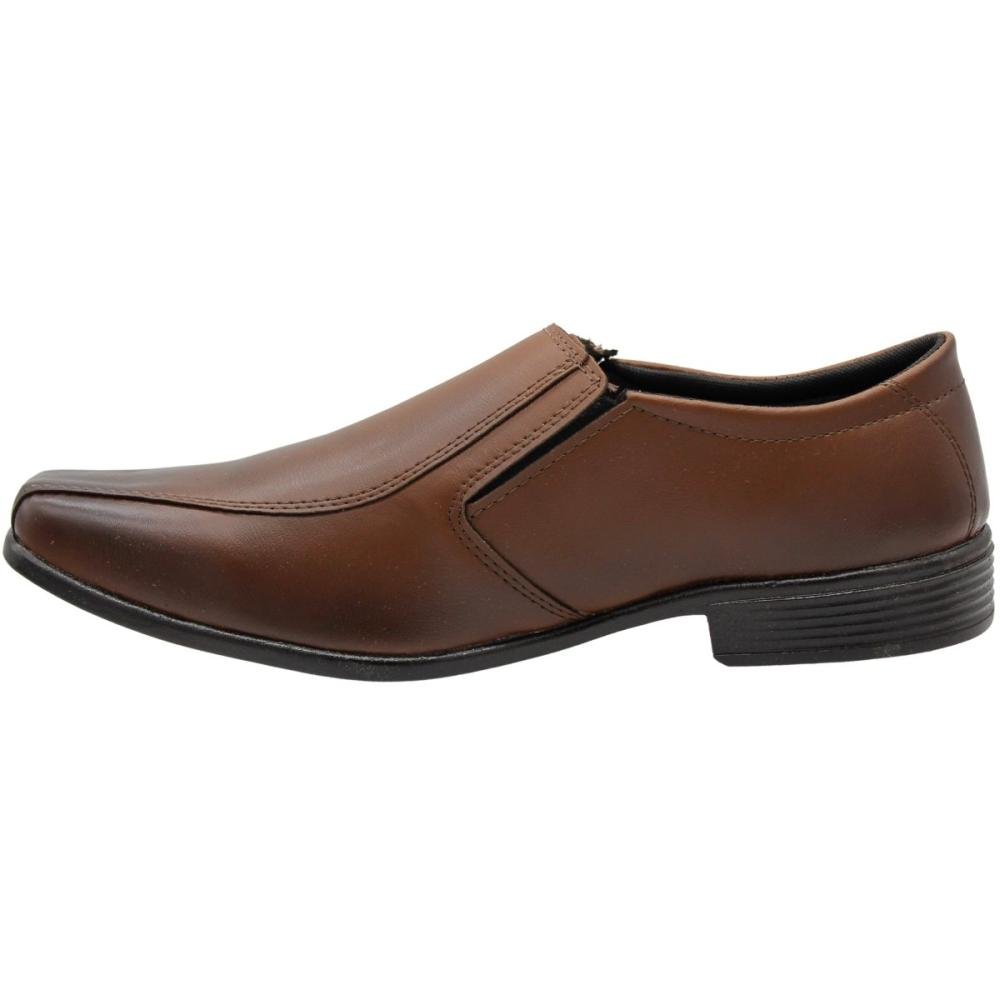 Sapato Social Sintético Liso Masculino Marrom 2