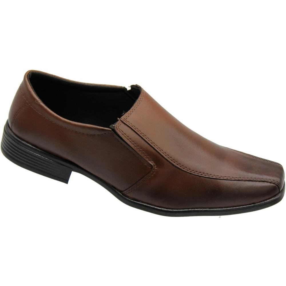 Sapato Social Sintético Liso Masculino Marrom 3