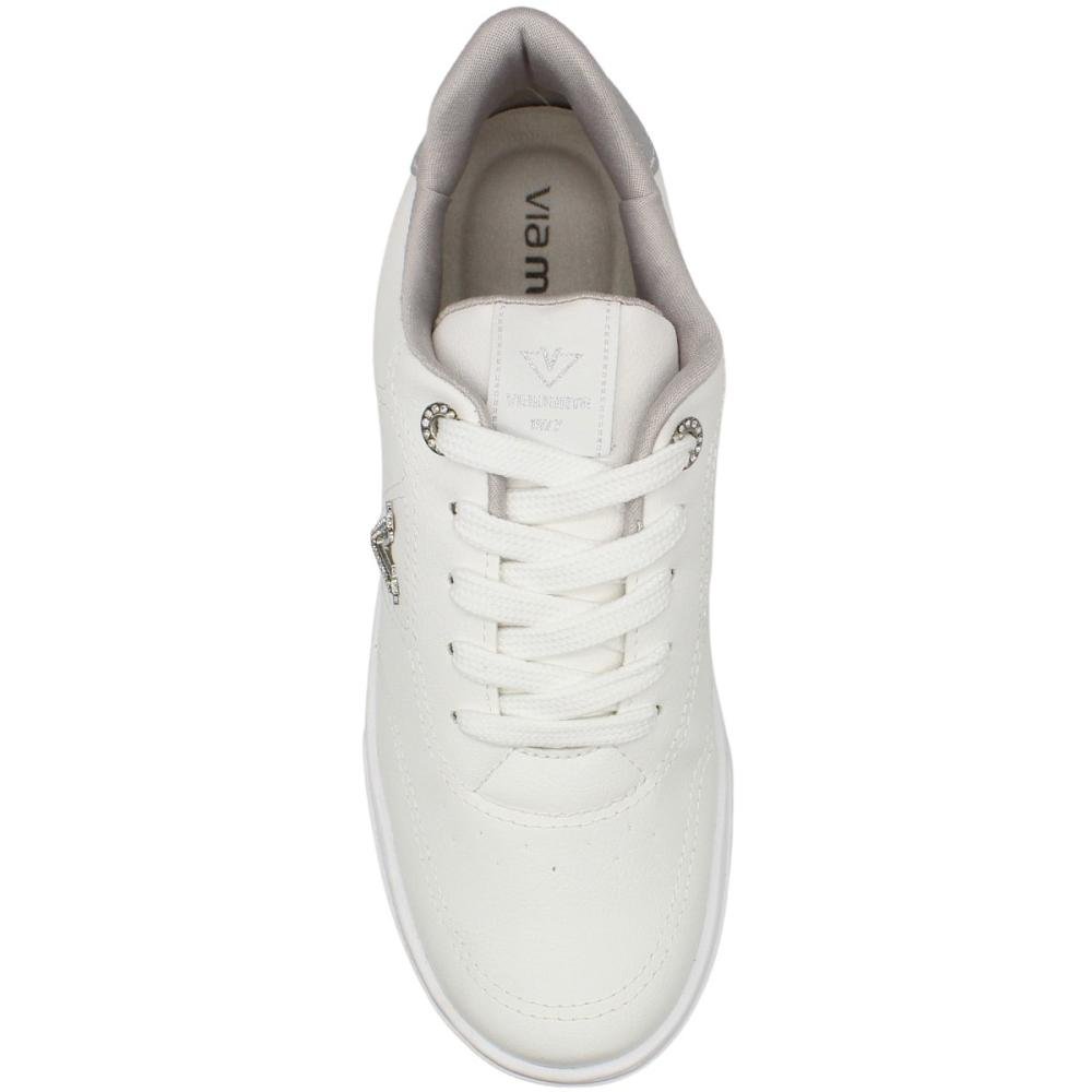 Tênis Casual Via Marte Detalhe Strass New Floater Feminino Branco 4