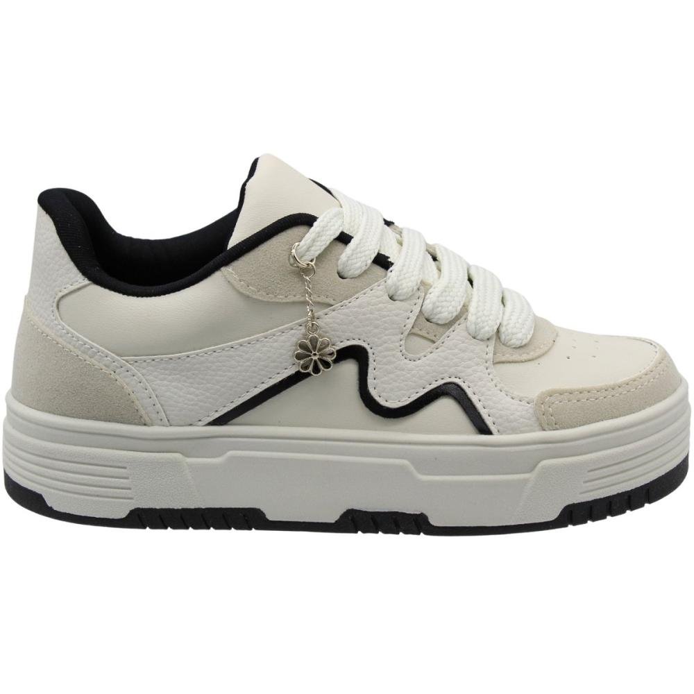 Tênis Plataforma Casual Nadia Talita Recortes com Pingente Feminino