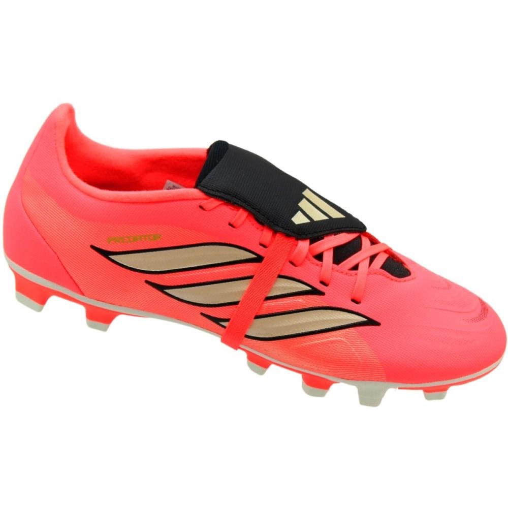 Chuteira de Campo Adidas Predator Club com Língua Dobrável Masculino Preto 3