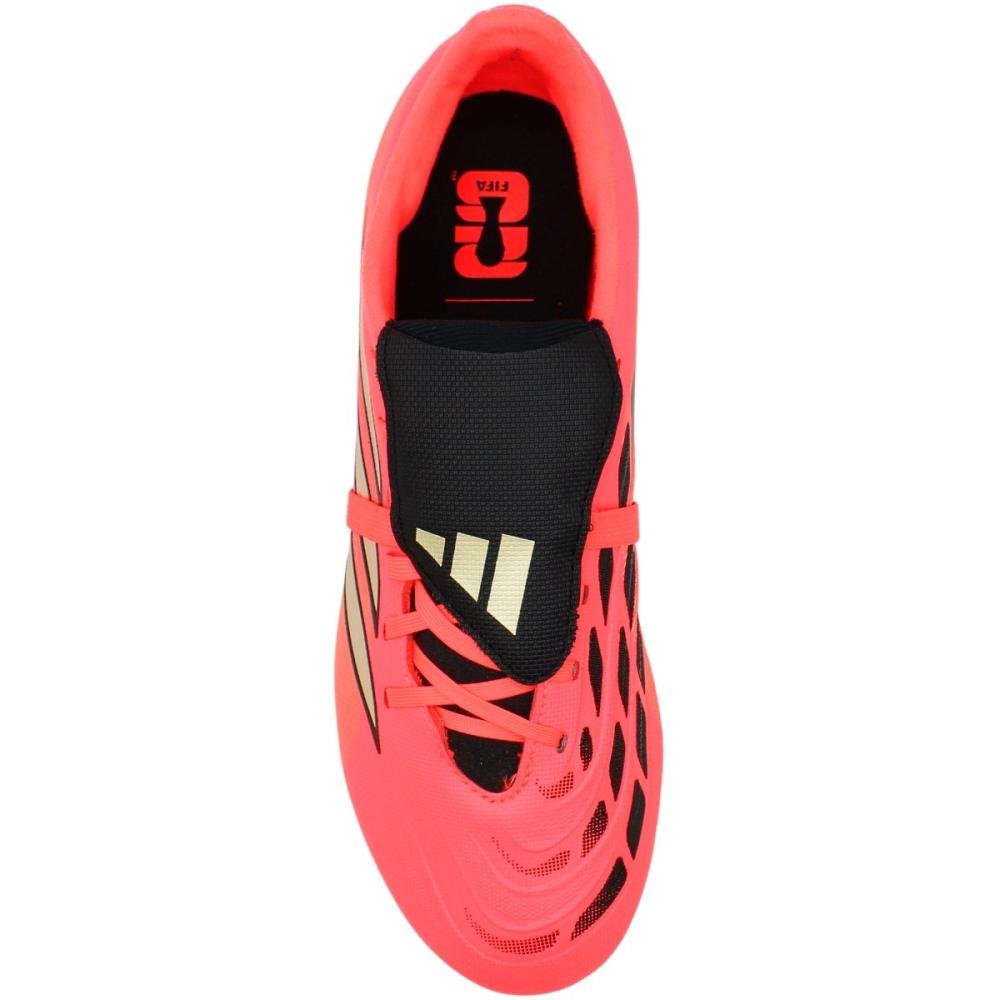 Chuteira de Campo Adidas Predator Club com Língua Dobrável Masculino Preto 4