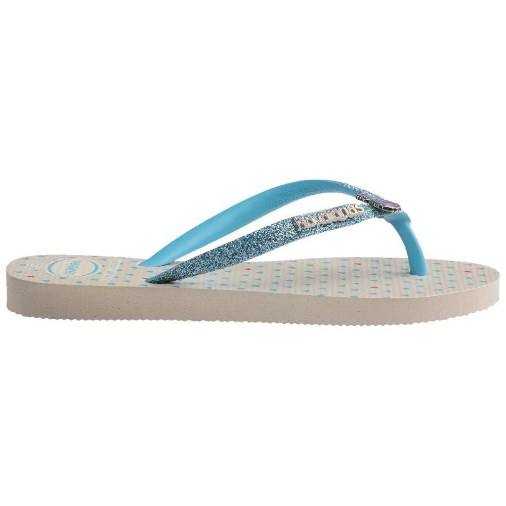 Chinelo de Dedo Juvenil Havaianas Glitter Menina Branco/Azul 2