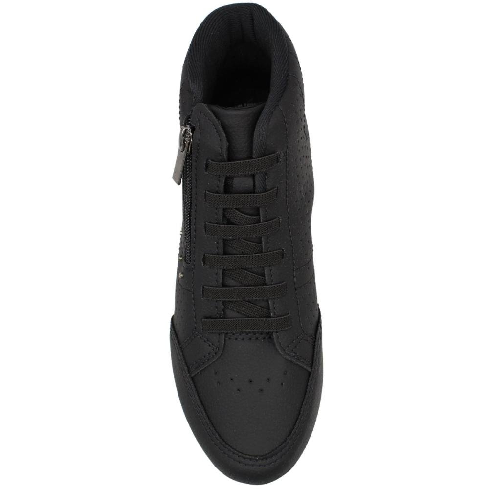 Tênis Feminino Kolosh Hades Perfuros Solado Macio Cano Alto Preto 4
