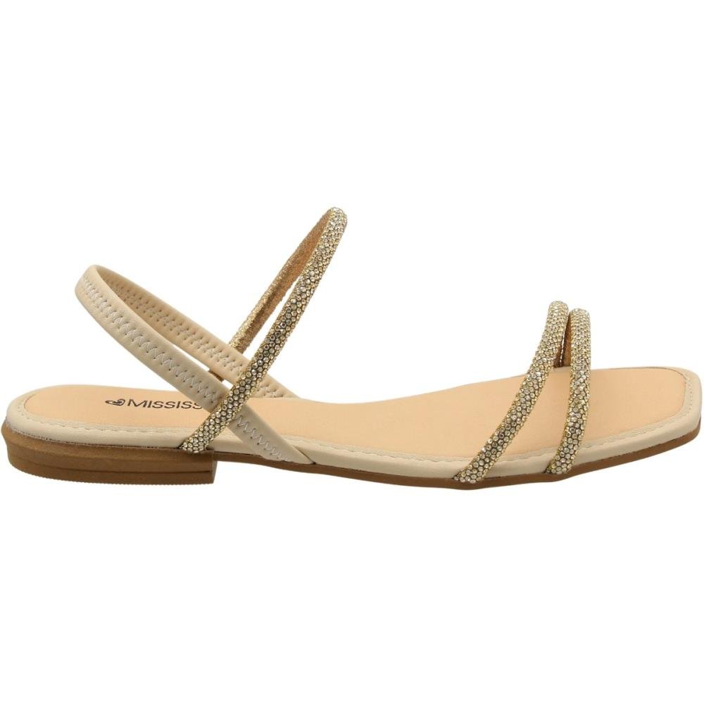 Sandália Rasteira Mississipi Rives Cotton Strass Feminina