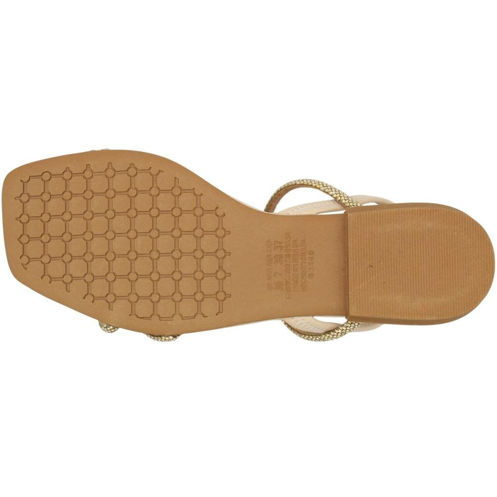 Sandália Rasteira Mississipi Rives Cotton Strass Feminina Branco 5
