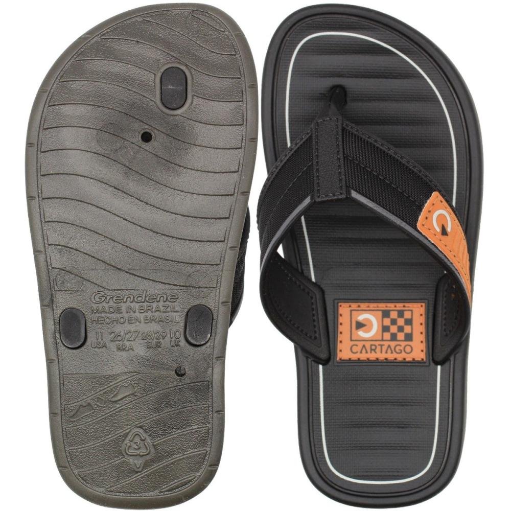 Chinelo De Dedo Juvenil Cartago Paris III Menino Preto 3