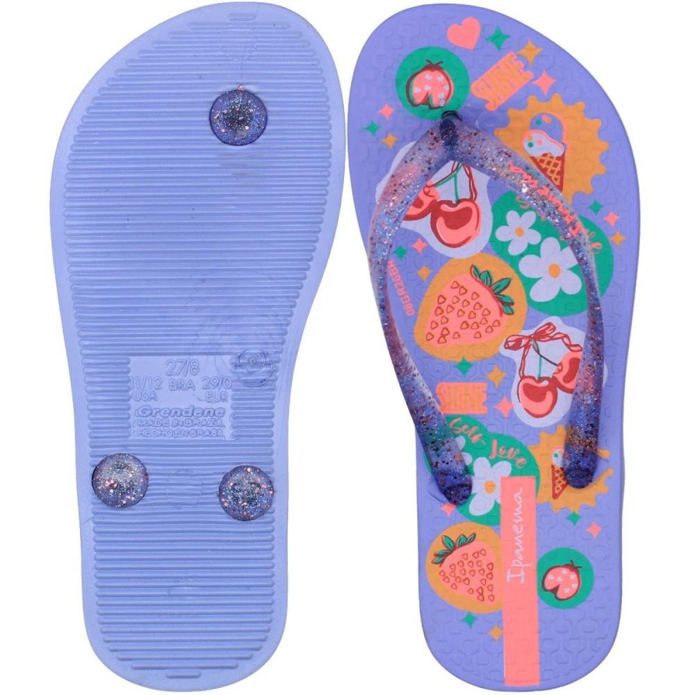 Chinelo De Dedo Infantil Ipanema Estampas Divertidas Menina Lilás 3