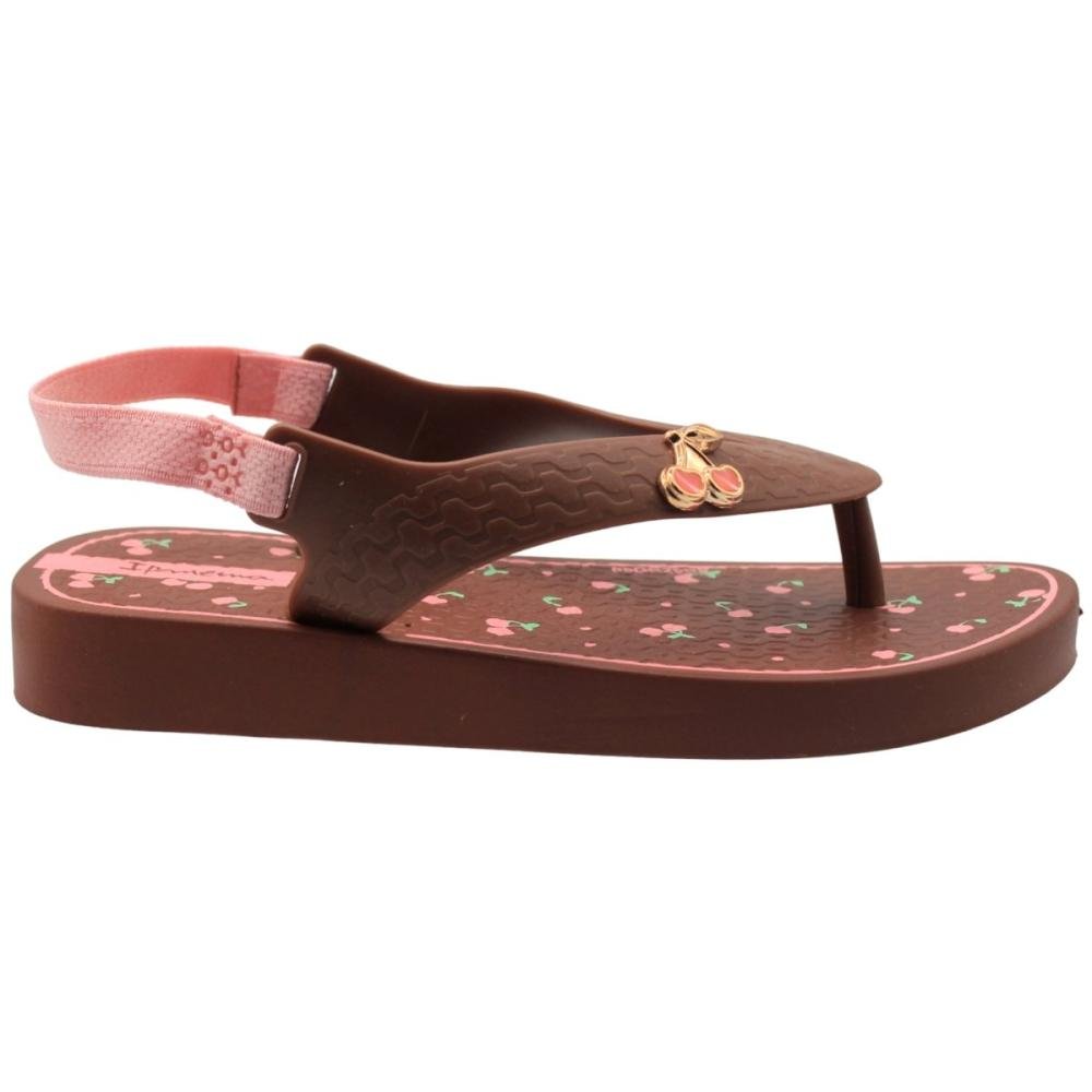Chinelo De Dedo Baby Ipanema Fashion Belle Cerejas Menina Marrom 2