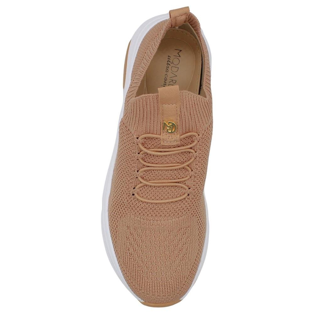 Tênis Jogging Modare Knit Ultraconforto Calce Fácil Feminino Nude 4