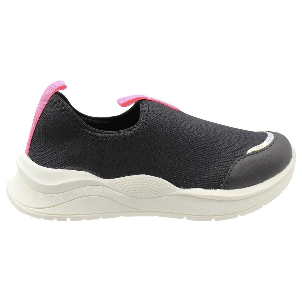 Tênis Slip On  Juvenil Ortofino Solado Robusto Menina Preto 3