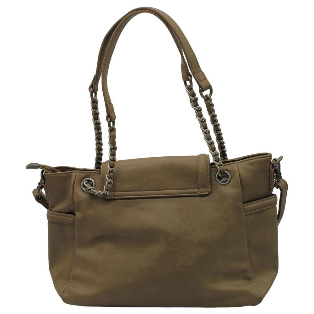 Bolsa De Ombro Pavão De Ouro Alça Corrente Feminino Marrom 2