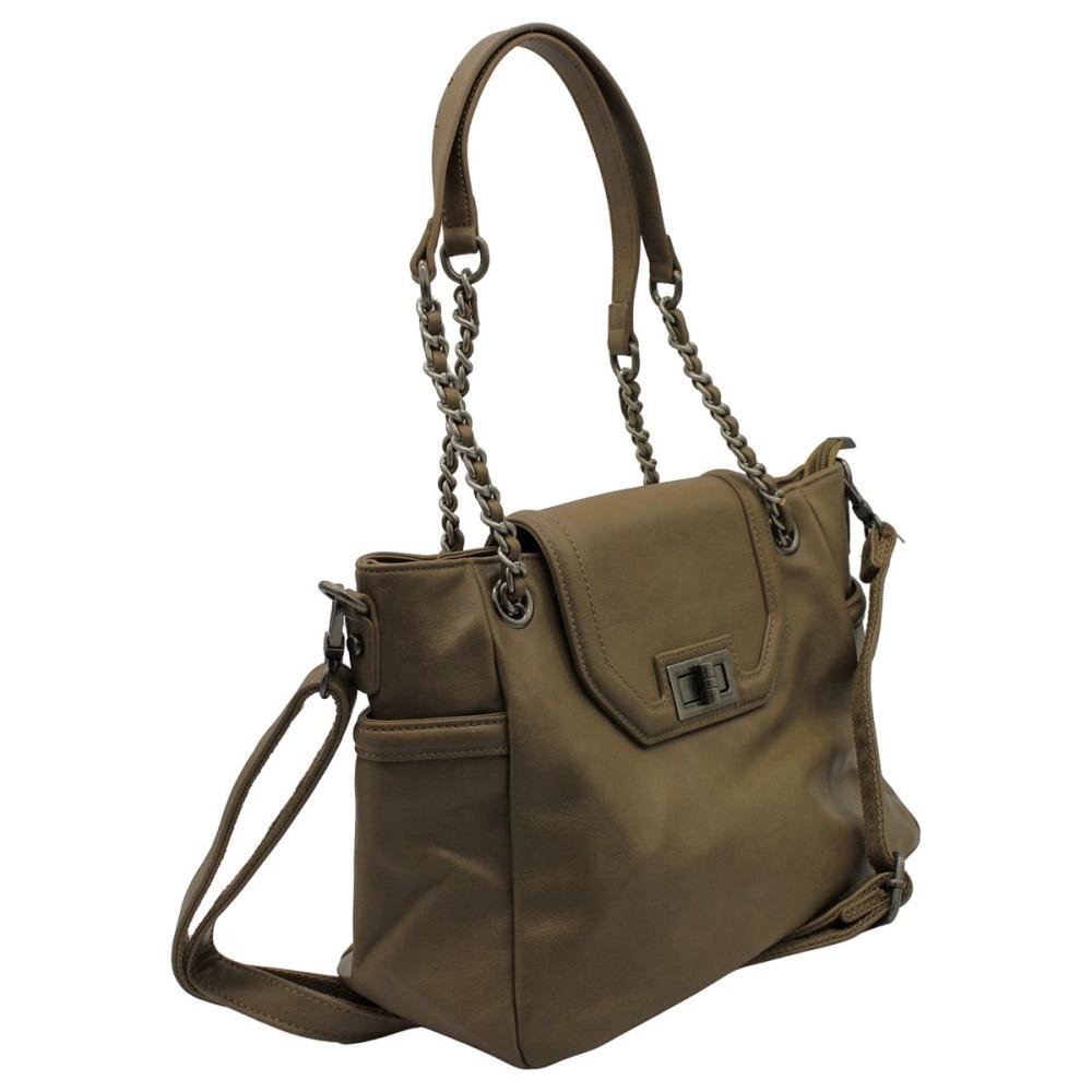 Bolsa De Ombro Pavão De Ouro Alça Corrente Feminino Marrom 3