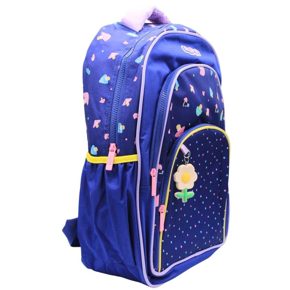 Mochila De Costas Escolar Nova Rio Happy Pingente Menina Azul 3