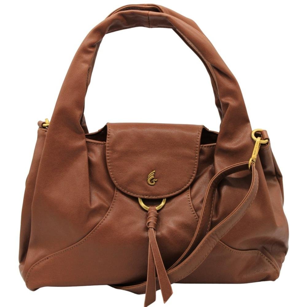 Bolsa De Ombro Transversal Pavão De Ouro Aba Argola Feminino