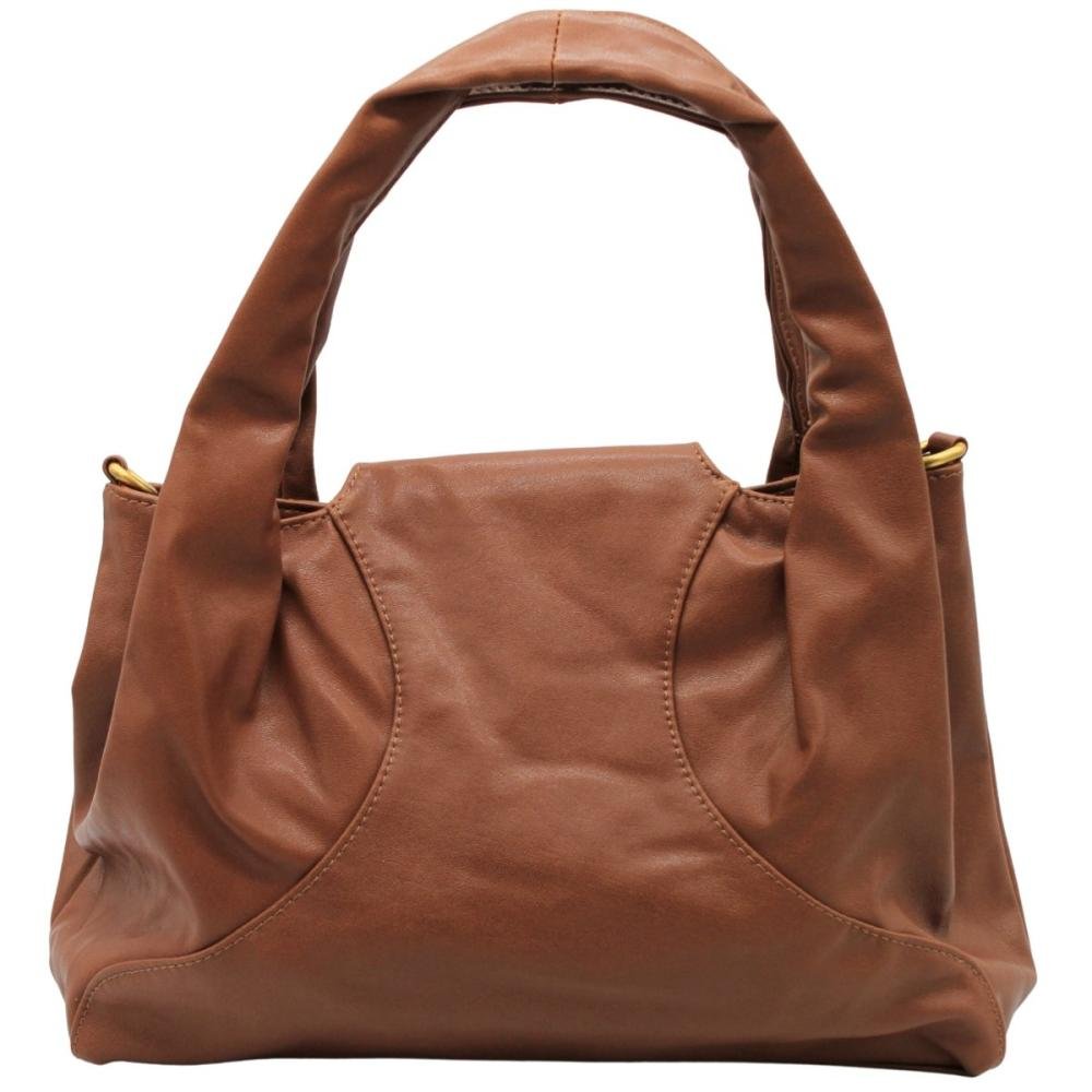 Bolsa De Ombro Transversal Pavão De Ouro Aba Argola Feminino Marrom 2