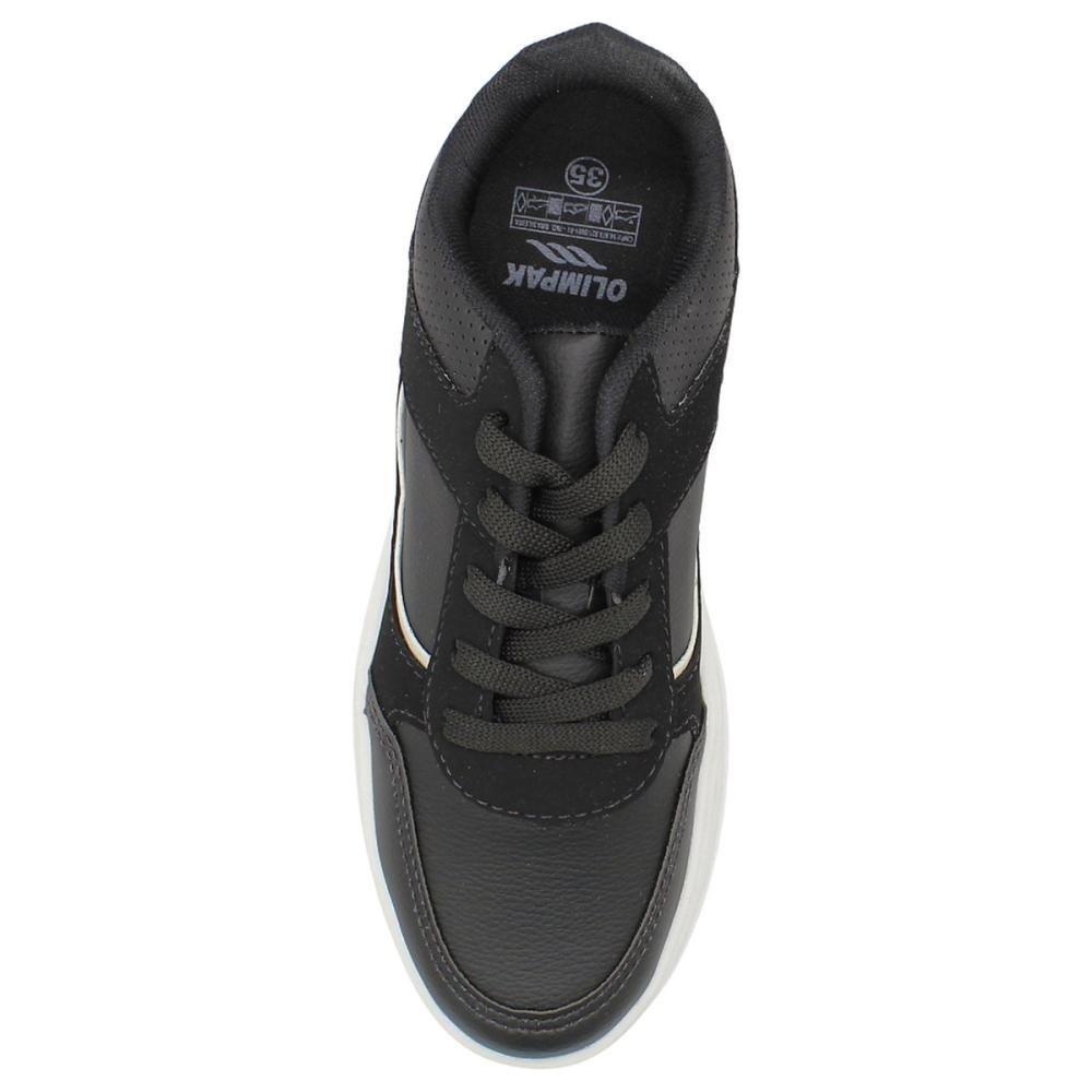 Tênis Casual Plataforma Olimpak Recortes Em Nobuck Feminino Preto 4