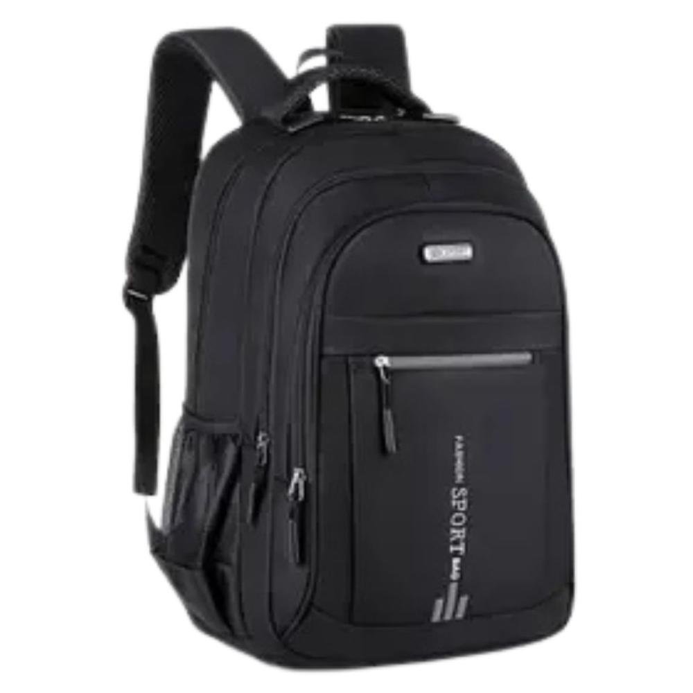 Mochila De Costas Sport Bolso Horizontal Fita Refletiva Masculino Preto 3