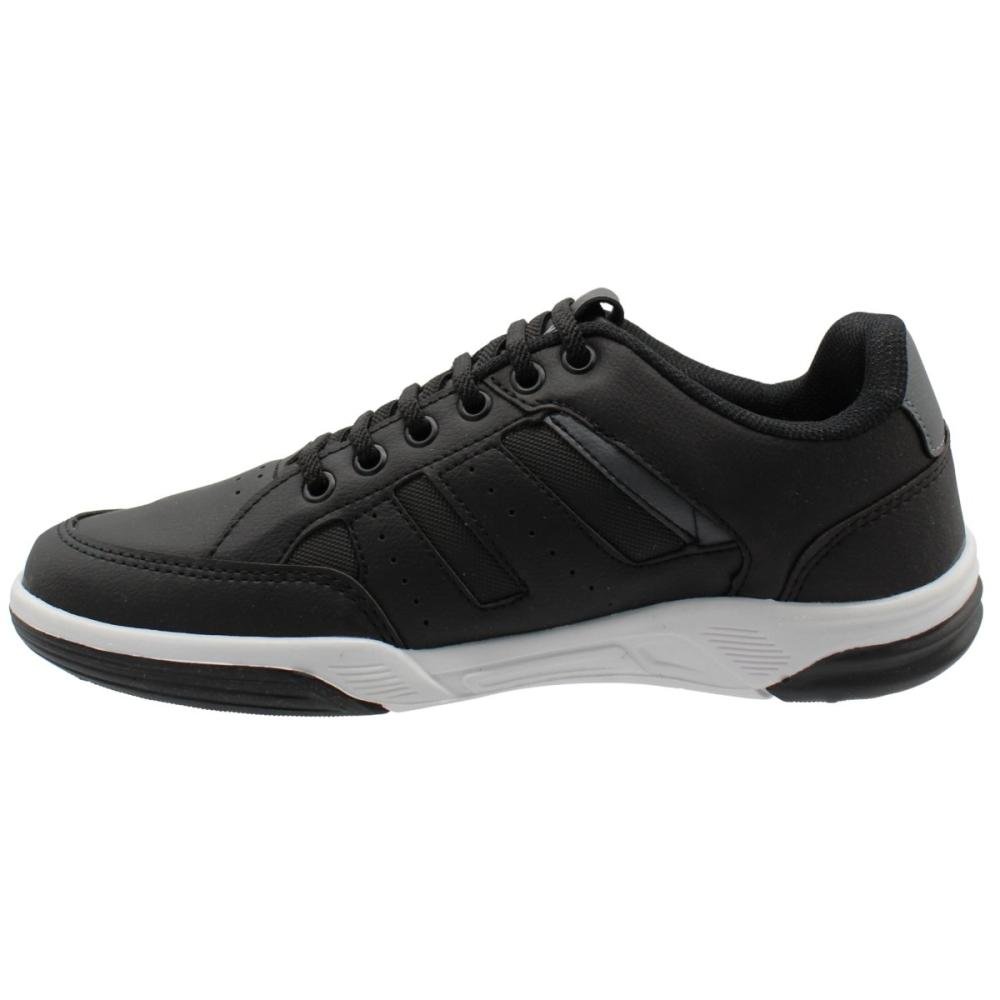Sapatênis Confort Way Cadarço Elástico Perfuros Masculino Preto 2
