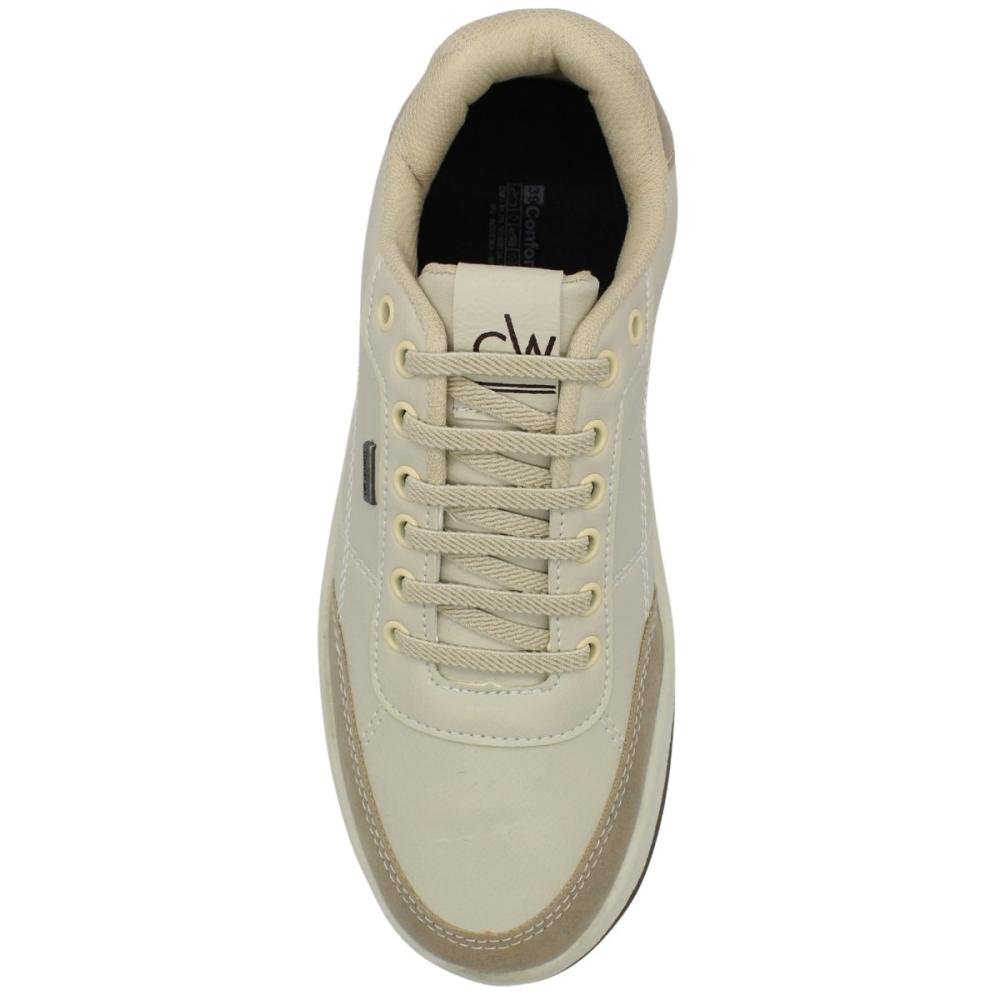 Tênis Casual Confort Way Camurça Cadarço Elastico Masculino Branco 4