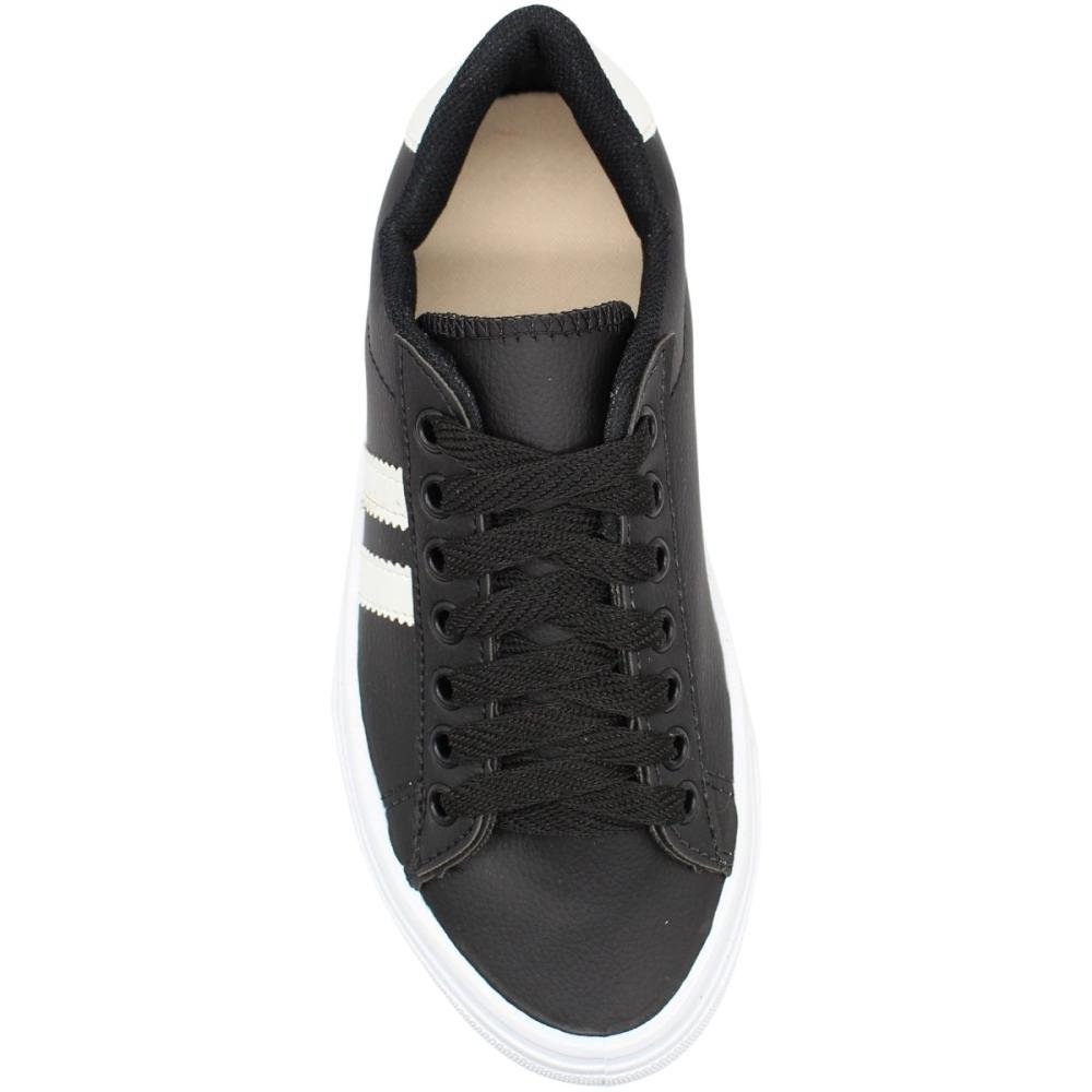 Tênis Casual Star Feet Sintético Costuras Feminino Preto 4