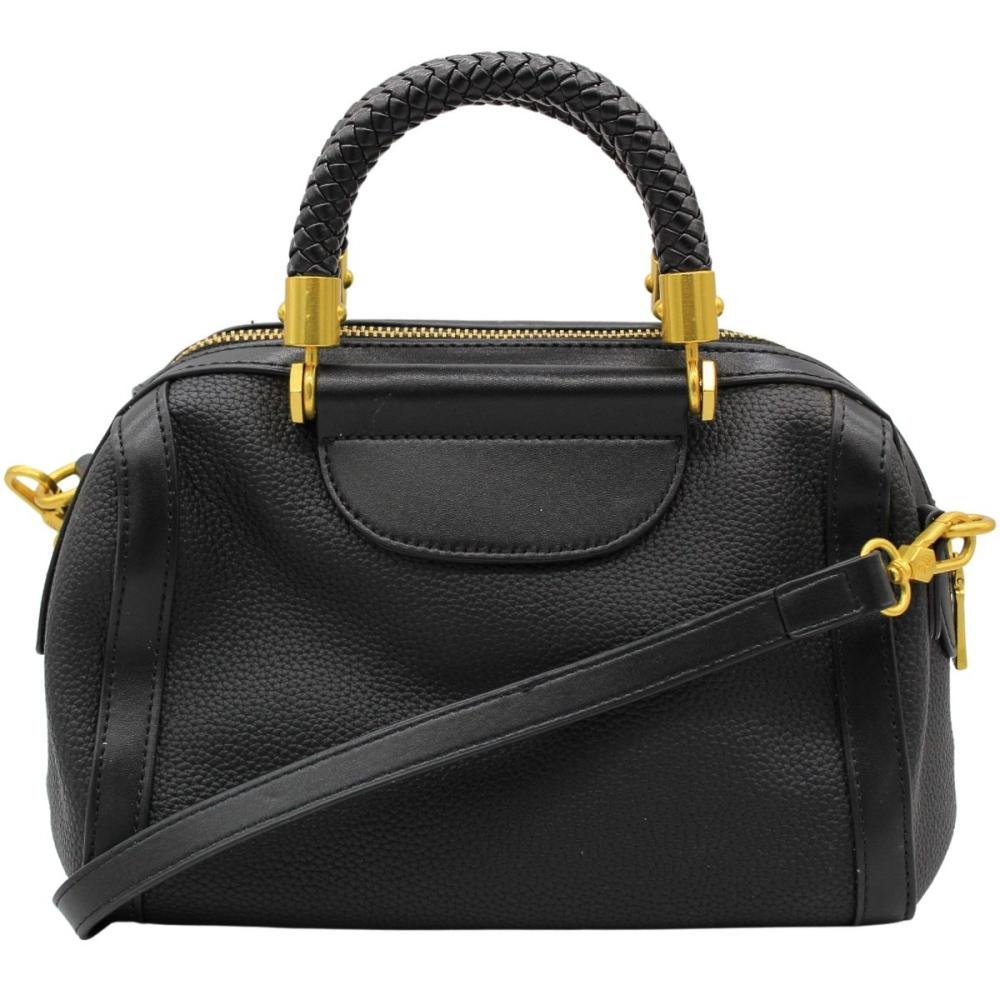 Bolsa Transversal Pavão De Ouro Prime Texturizada Feminino Preto 2