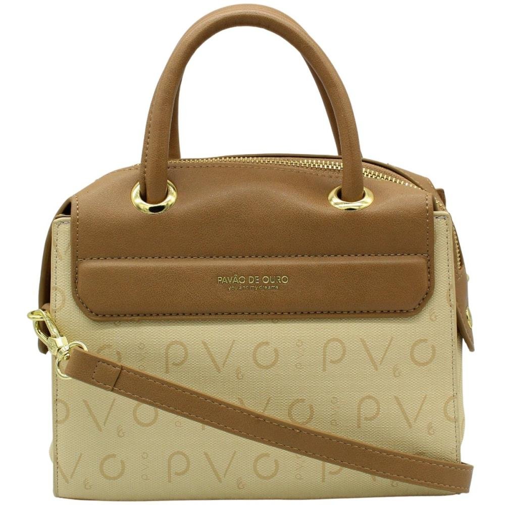 Bolsa Tranversal Pavão De Ouro Monograma PVO Feminina
