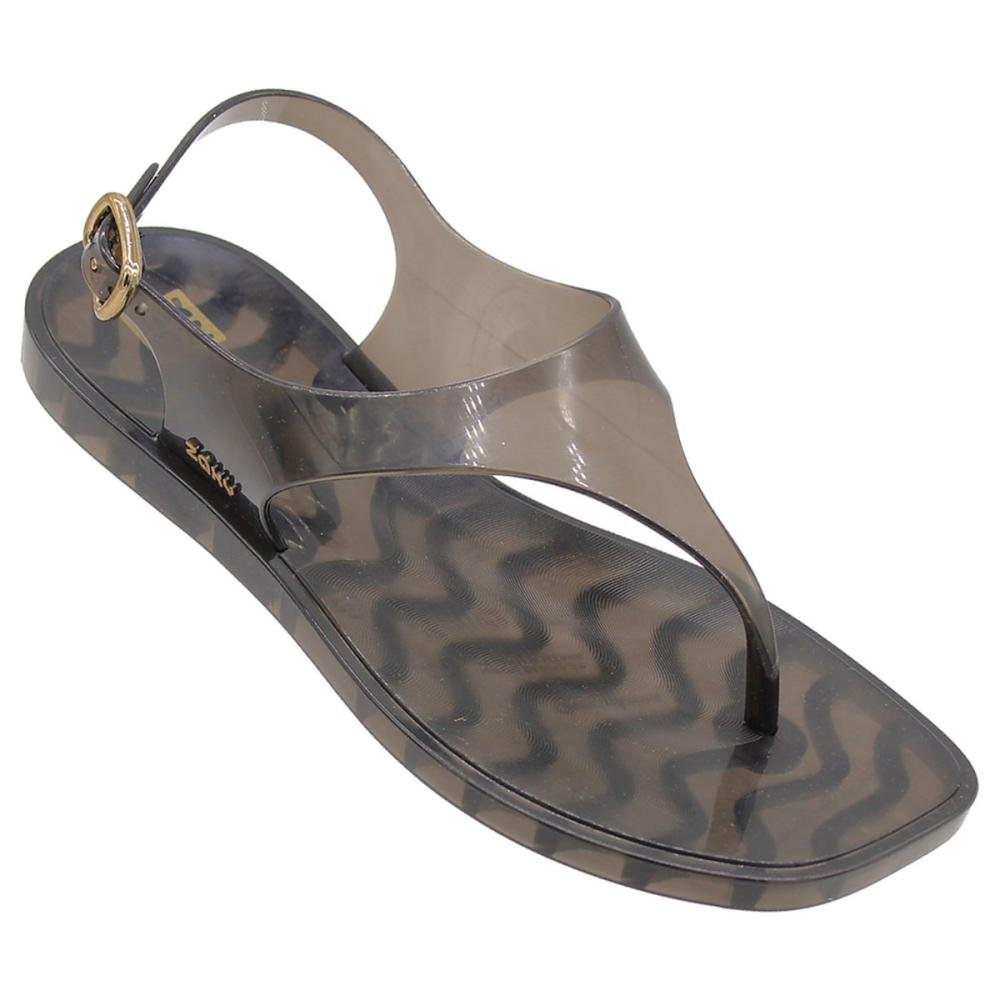 Sandália De Dedo Rasteira Zaxy Jelly Fivela Feminina Preto 3