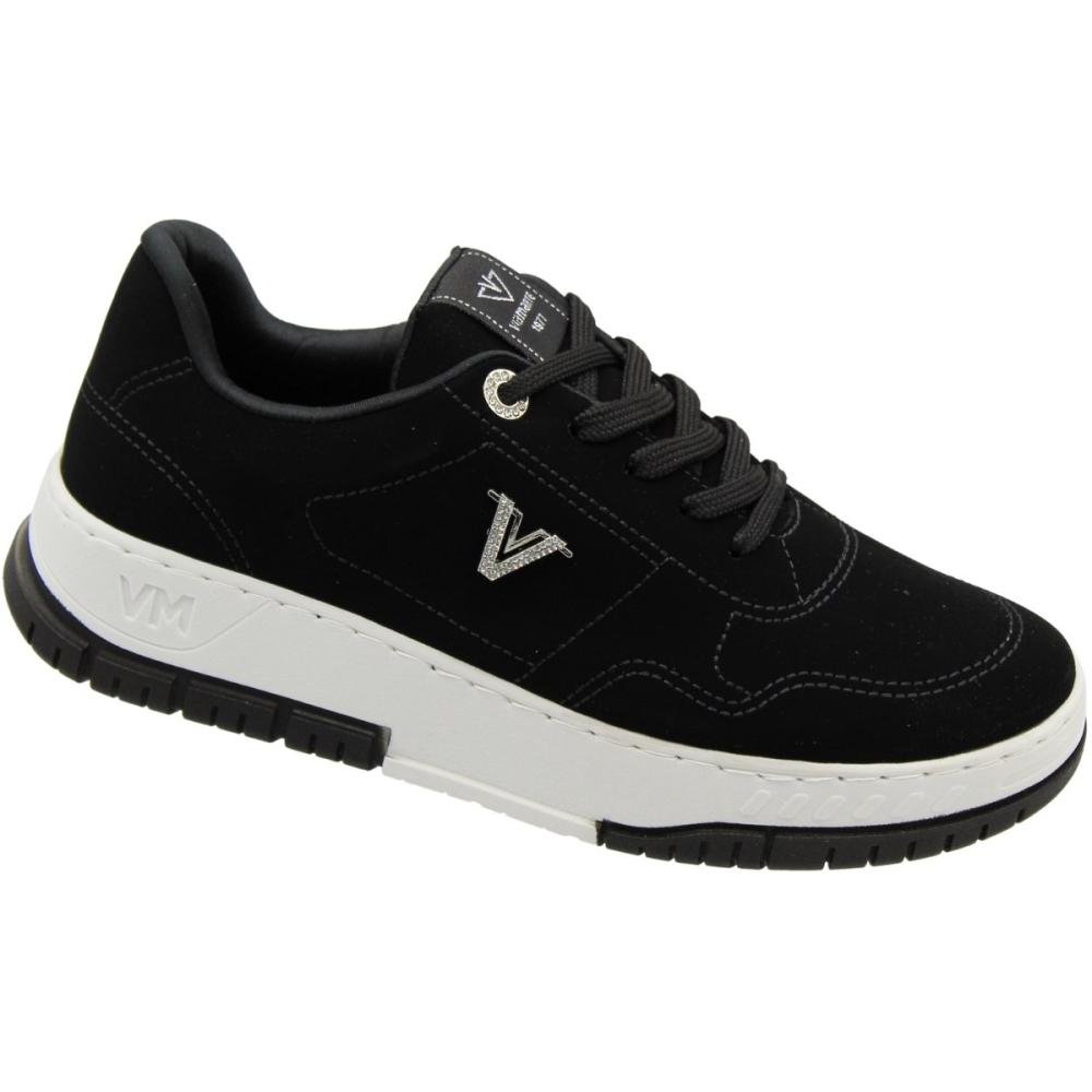 Tênis Casual Via Marte Costuras Camurça Nobuck Feminino Preto 3