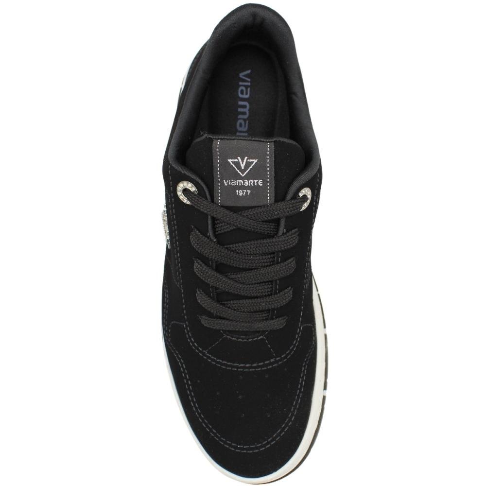 Tênis Casual Via Marte Costuras Camurça Nobuck Feminino Preto 4