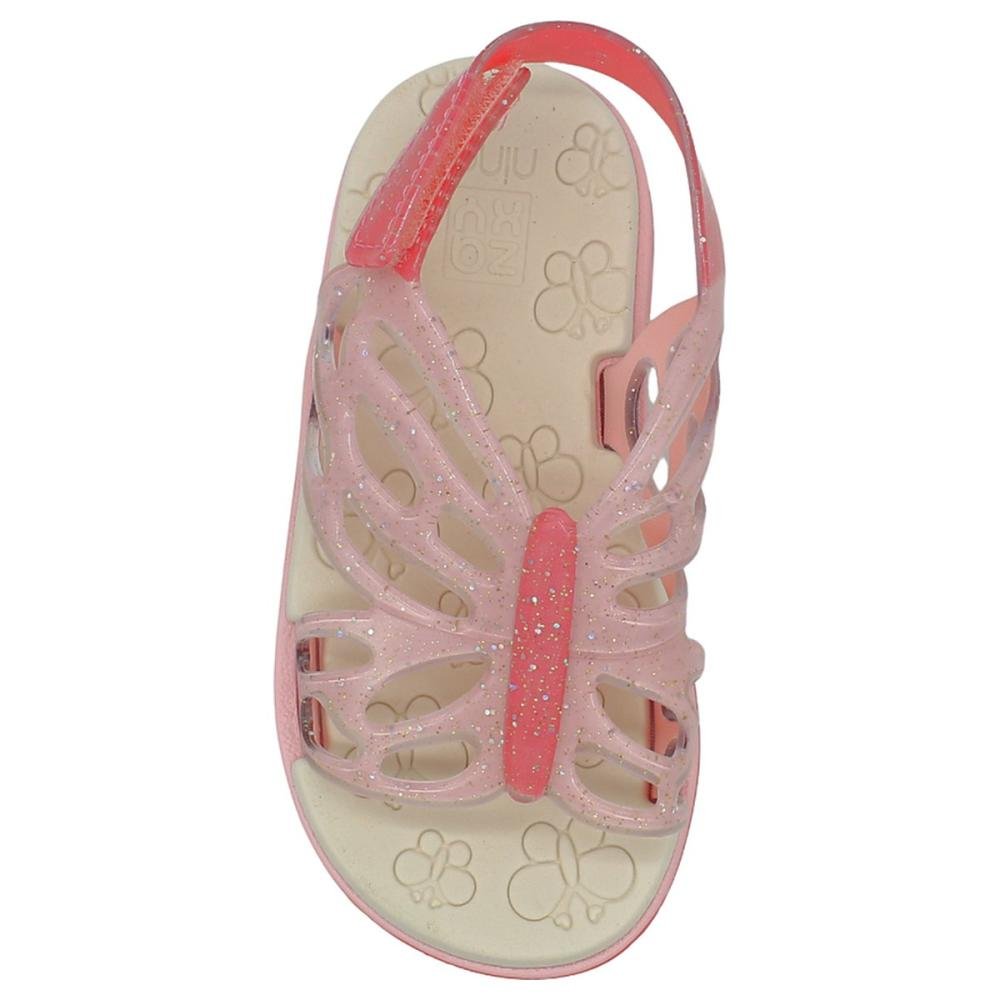 Sandália Papete Baby Zaxynina Butterfly Menina Rosa 4