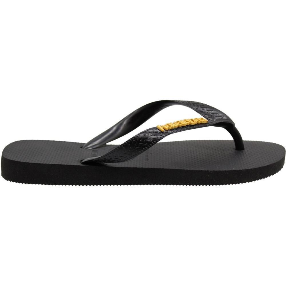 Chinelo de Dedo Havaianas Top Logo Metallic Feminino Preto 2