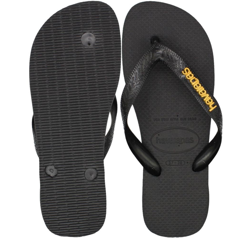 Chinelo de Dedo Havaianas Top Logo Metallic Feminino Preto 3