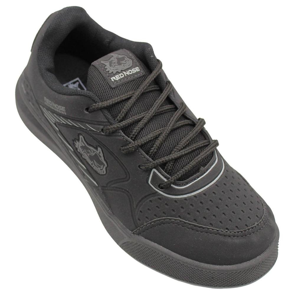 Tênis Casual Juvenil Red Nose Cadarço Perfuros Menino Preto 3