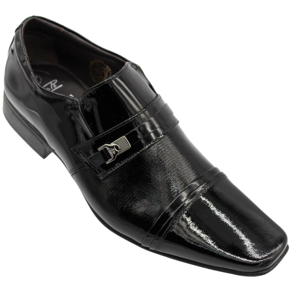 Sapato Social Jota Pe Sem Cadarço Aplique Metálico Masculino Preto 3