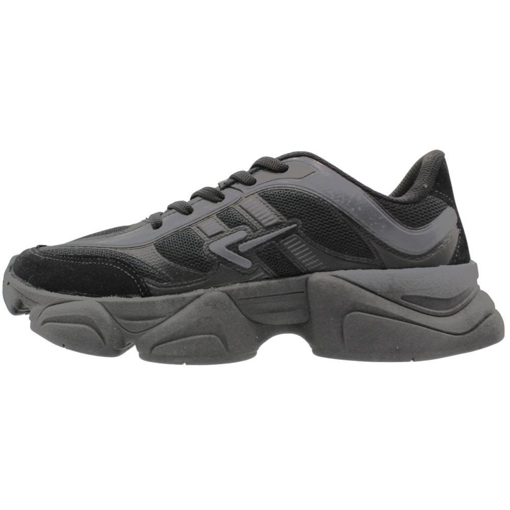 Tênis Jogging Box 200 Recortes Em Camurça Masculino Preto 2