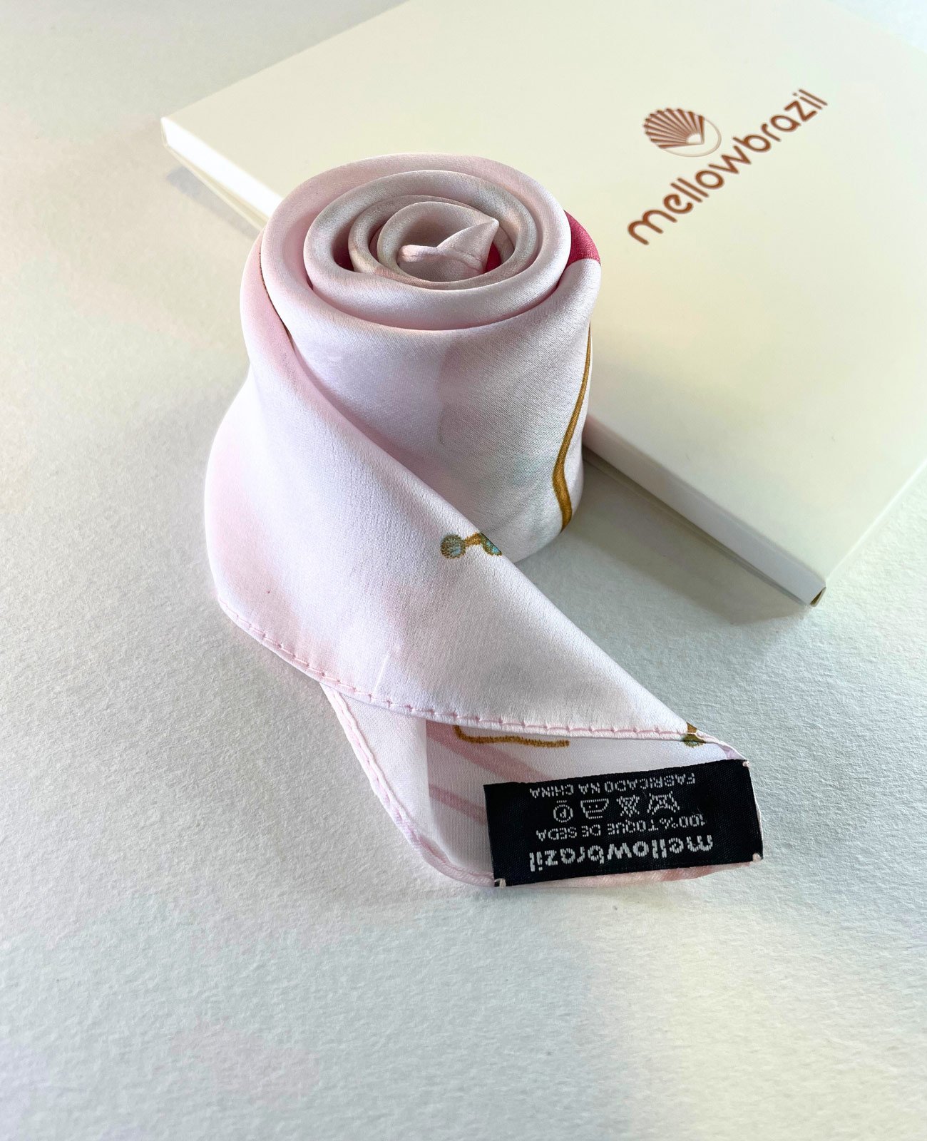 LENÇO JAPÃO Branco/Rosa 4