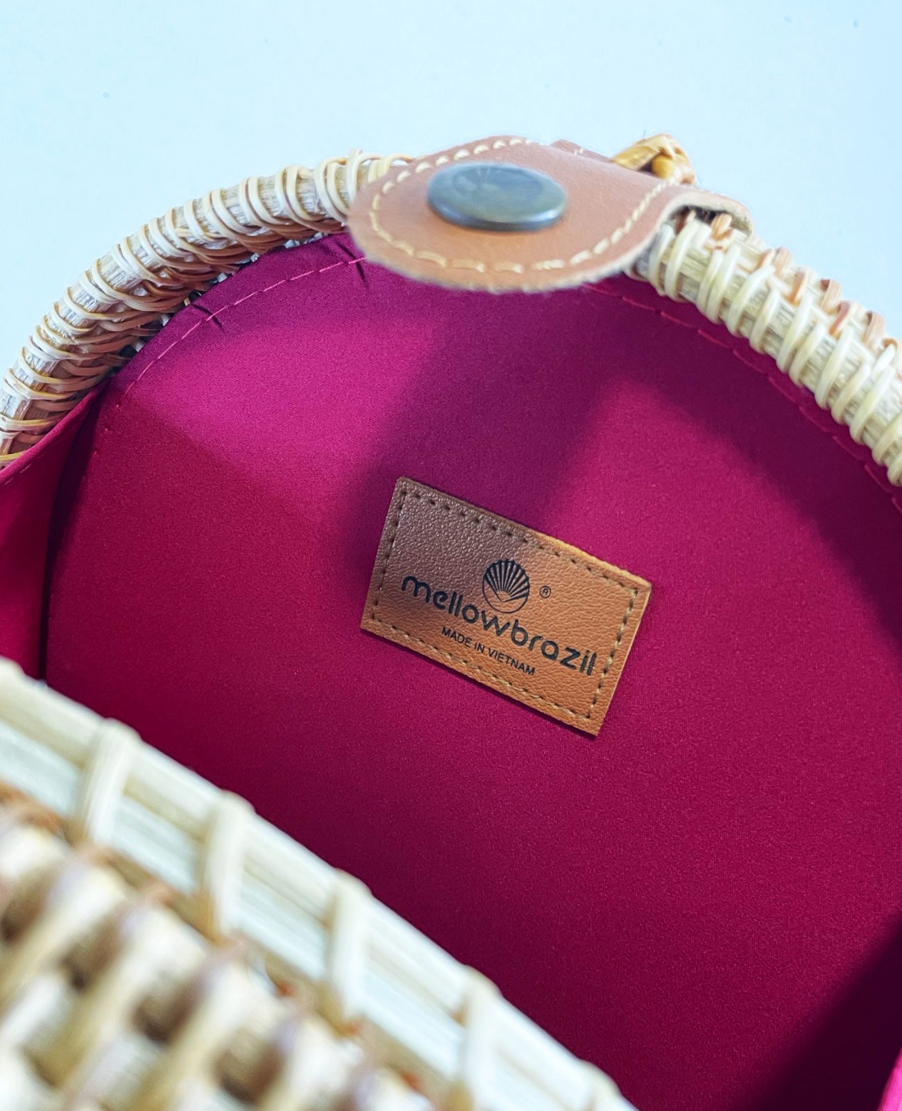 BOLSA DE RATTAN BARBADOS Bege/Vermelho 3